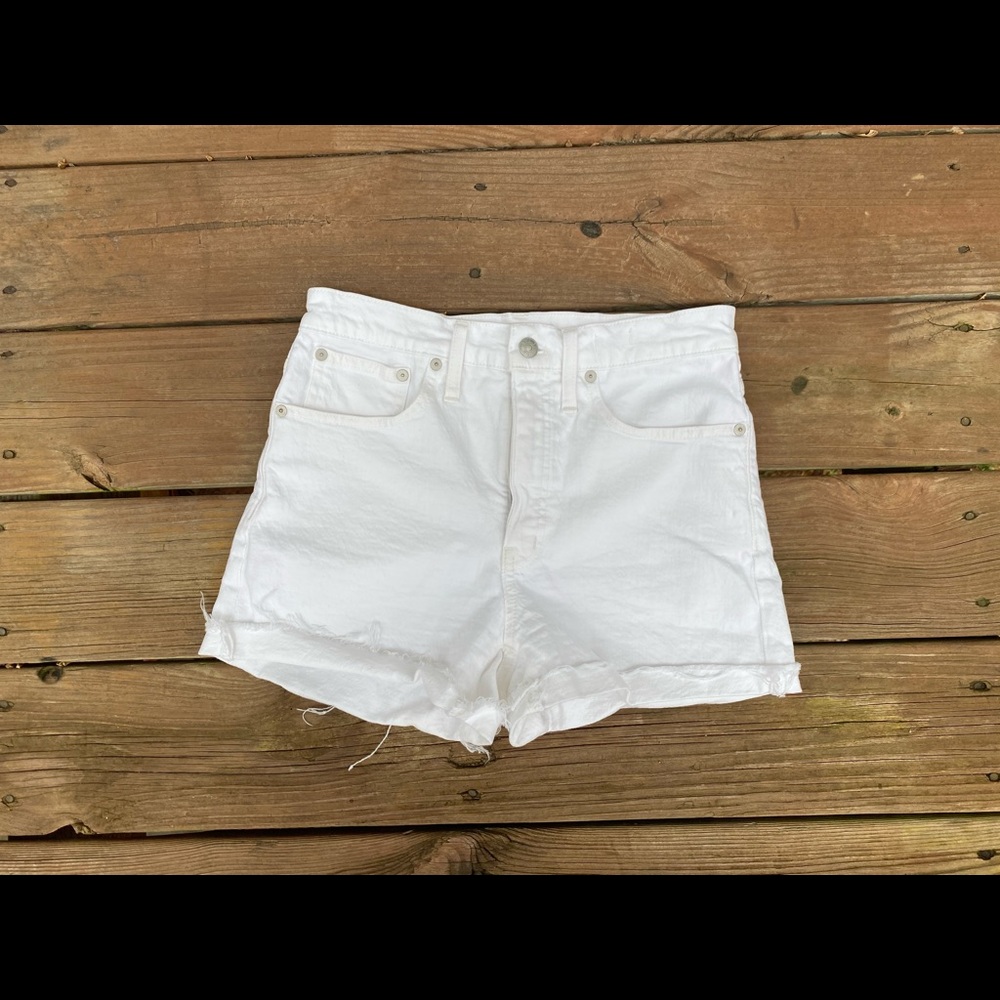 Madewell High-Rise Denim Shorts - White